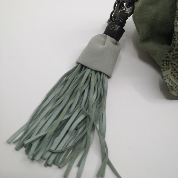 Henry Beguelin micro purse. Made in Italy.  Sage Green 4.5 "x 6.5" tall 3.5depth - Picture 6 of 10